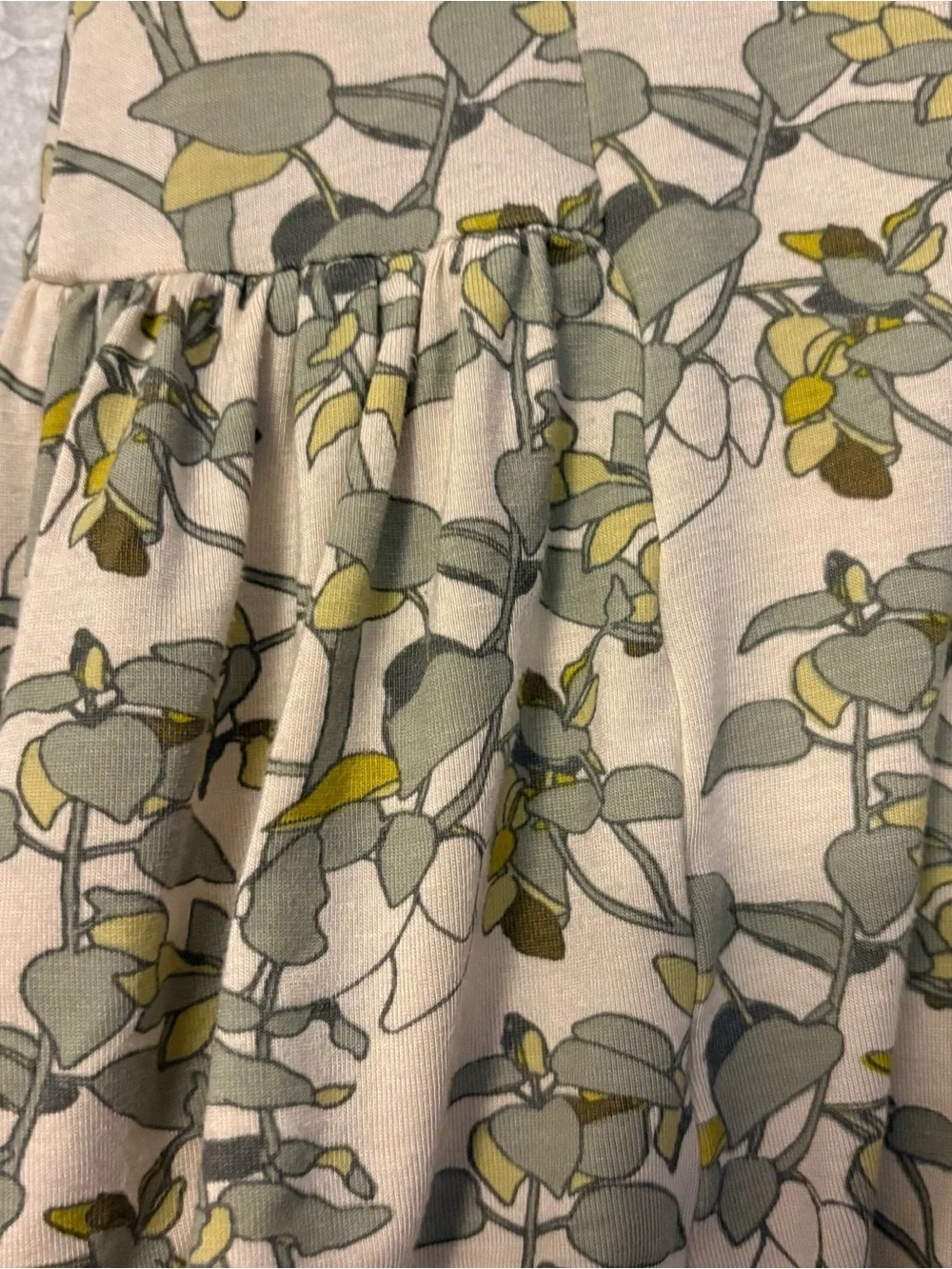 Kate Quinn the woods leaf print long sleeve modal ballerina bubble 12-18 months